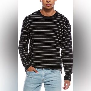 FRAME Striped Breton Crew Neck Long Sleeve Tee | Parisian Minimal Quiet Luxury